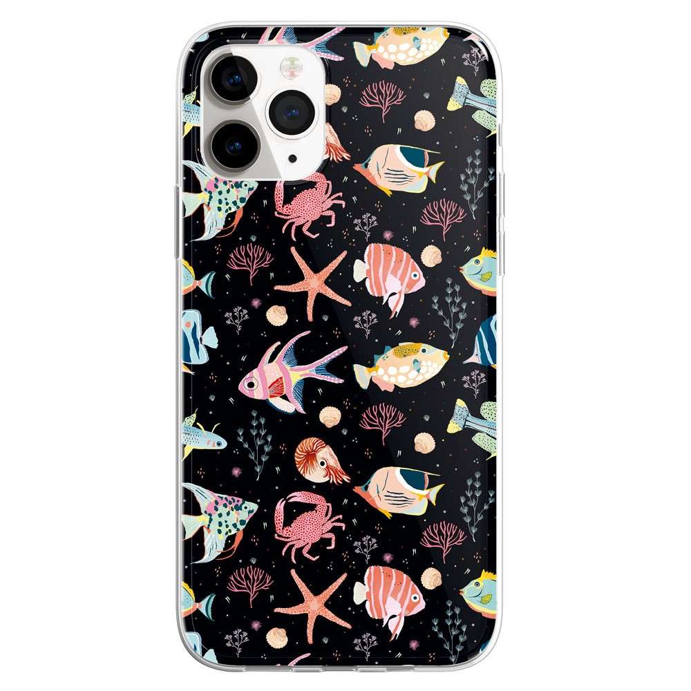 Funda Offset Collage - Patrón Peces