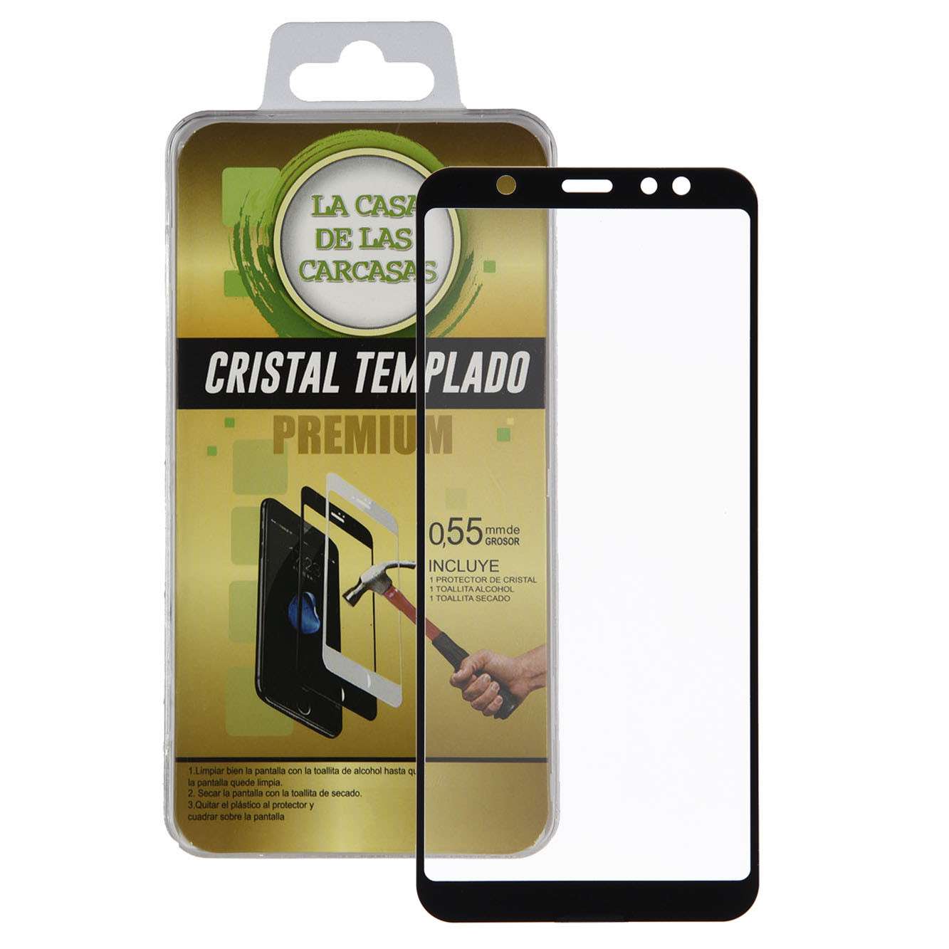 Vetro Temperato Completo per Samsung Galaxy A6 Plus 2018