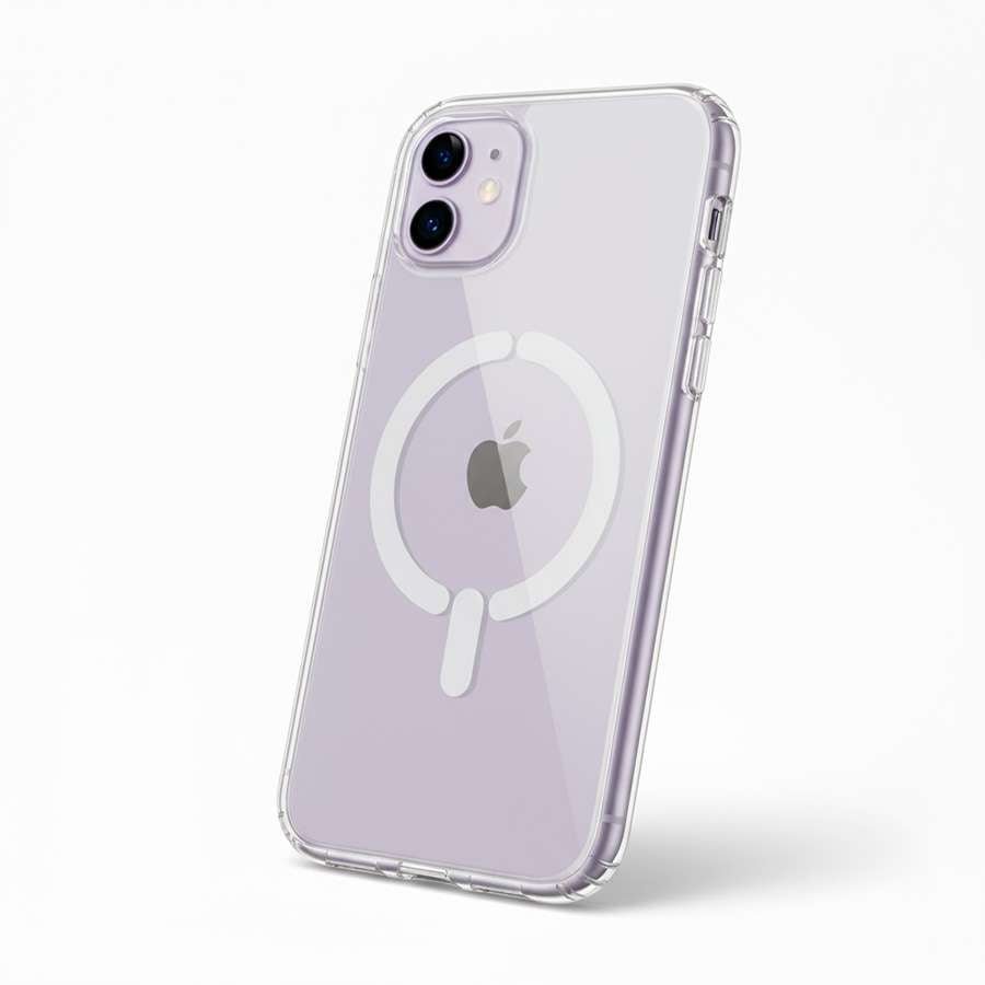 Cover Trasparente Logo Compatibile con MagSafe per iPhone 11