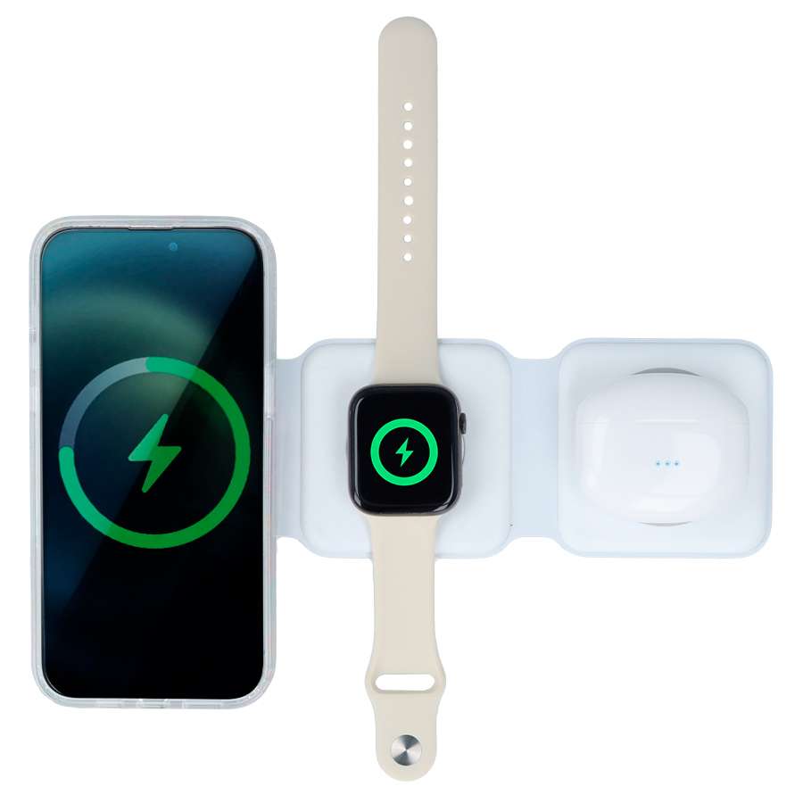 Base di Ricarica Wireless Compatibile con MagSafe - Base di Ricarica per 3 dispositivos