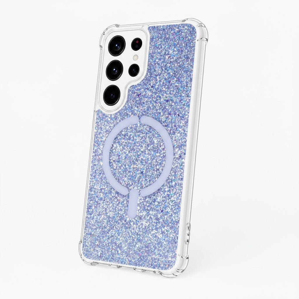 Cover Ring Glitter Compatibile con MagSafe per Samsung Galaxy S25 Ultra
