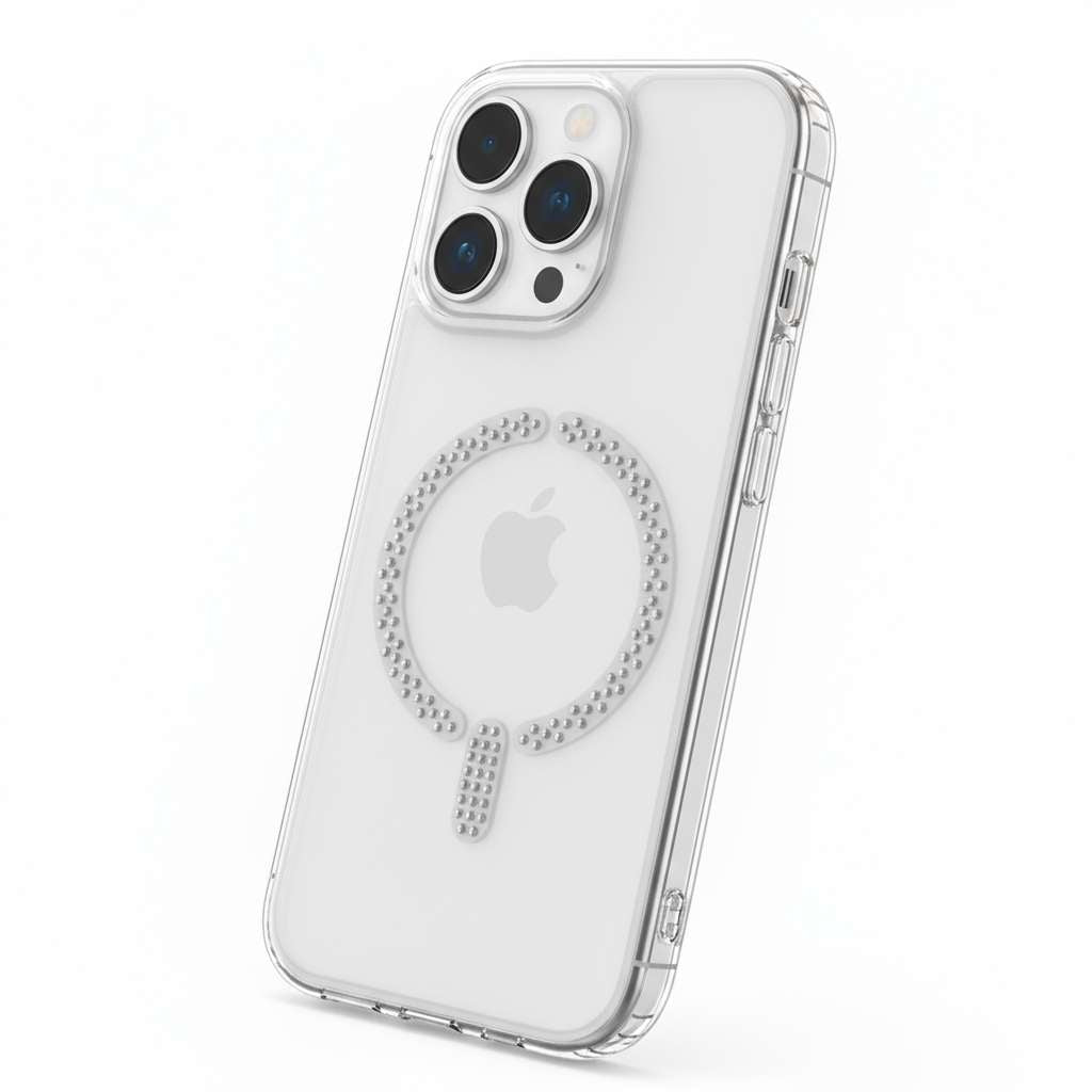 Funda Antiyellow Compatible con MagSafe con Brillantes para iPhone 16 Pro Max