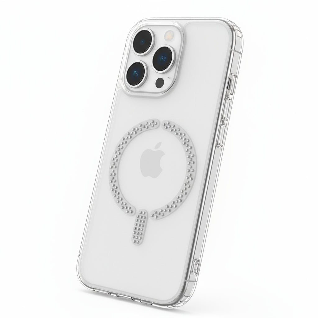 Funda Antiyellow Compatible con MagSafe con Brillantes para iPhone 16 Pro Max