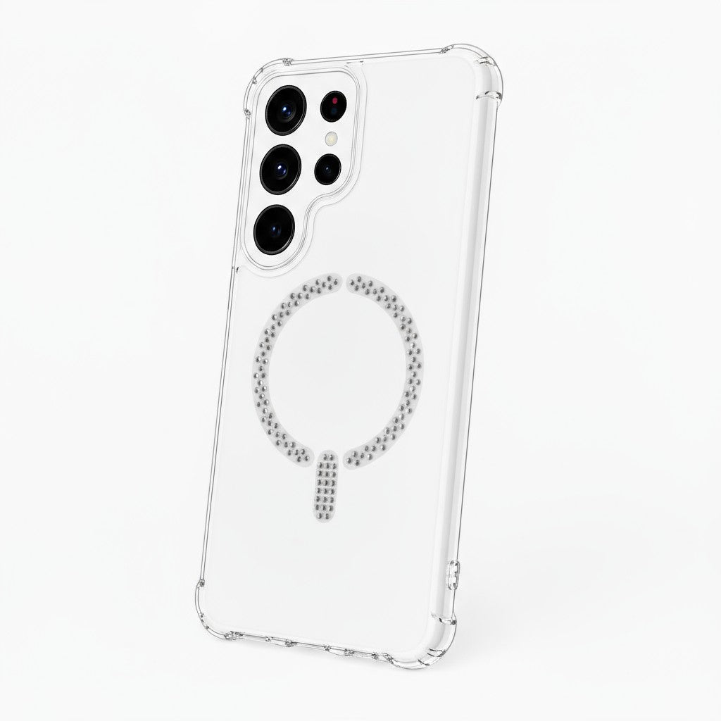 Funda Antiyellow Compatible con MagSafe con Brillantes para Samsung Galaxy S25 Ultra