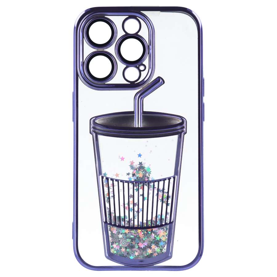 Cover Bumper con Vasca di Glitter per iPhone 13 Pro
