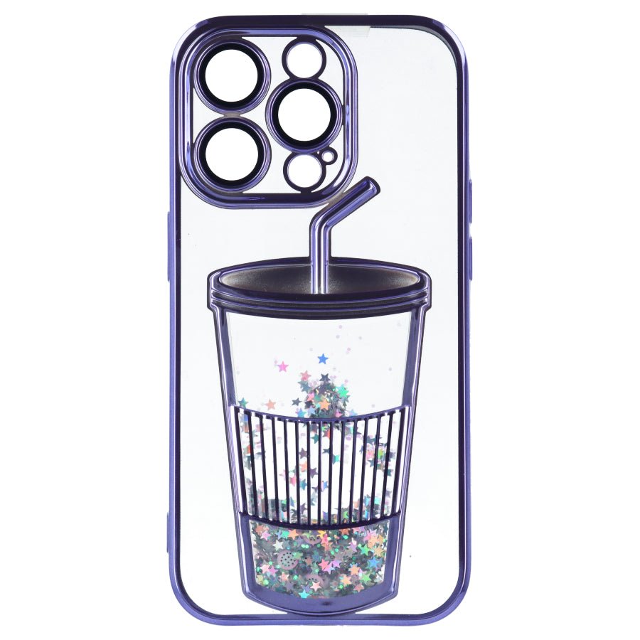 Cover Bumper con Vasca di Glitter per iPhone 14 Pro