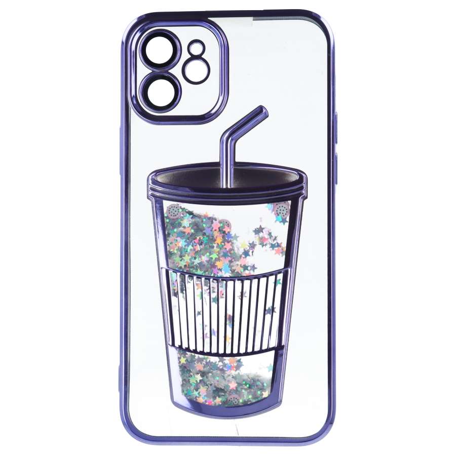 Cover Bumper con Vasca di Glitter per iPhone 12