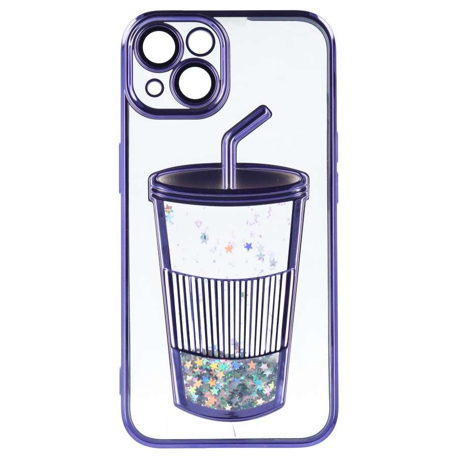 Cover Bumper con Vasca di Glitter per iPhone 15