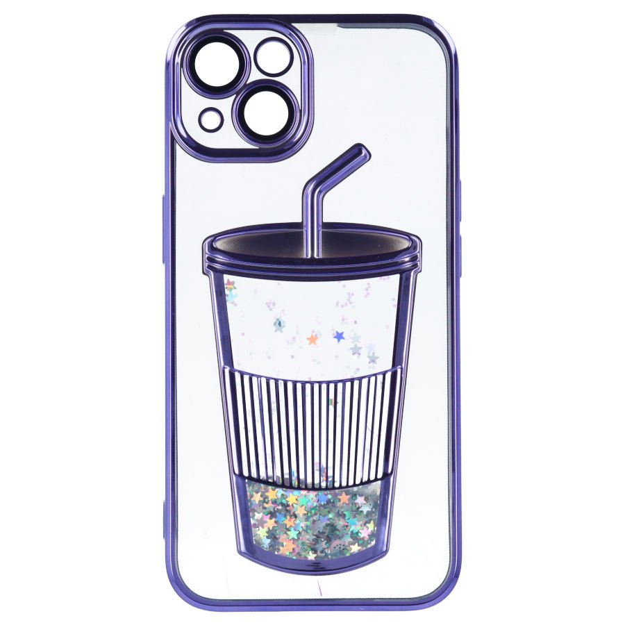 Cover Bumper con Vasca di Glitter per iPhone 15