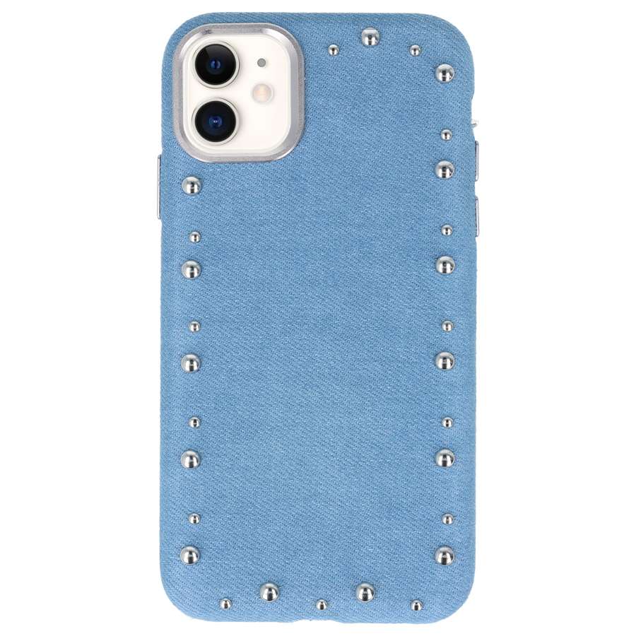 Funda Denim MagBattery para iPhone 11 — vista frontal con acabado vaquero
