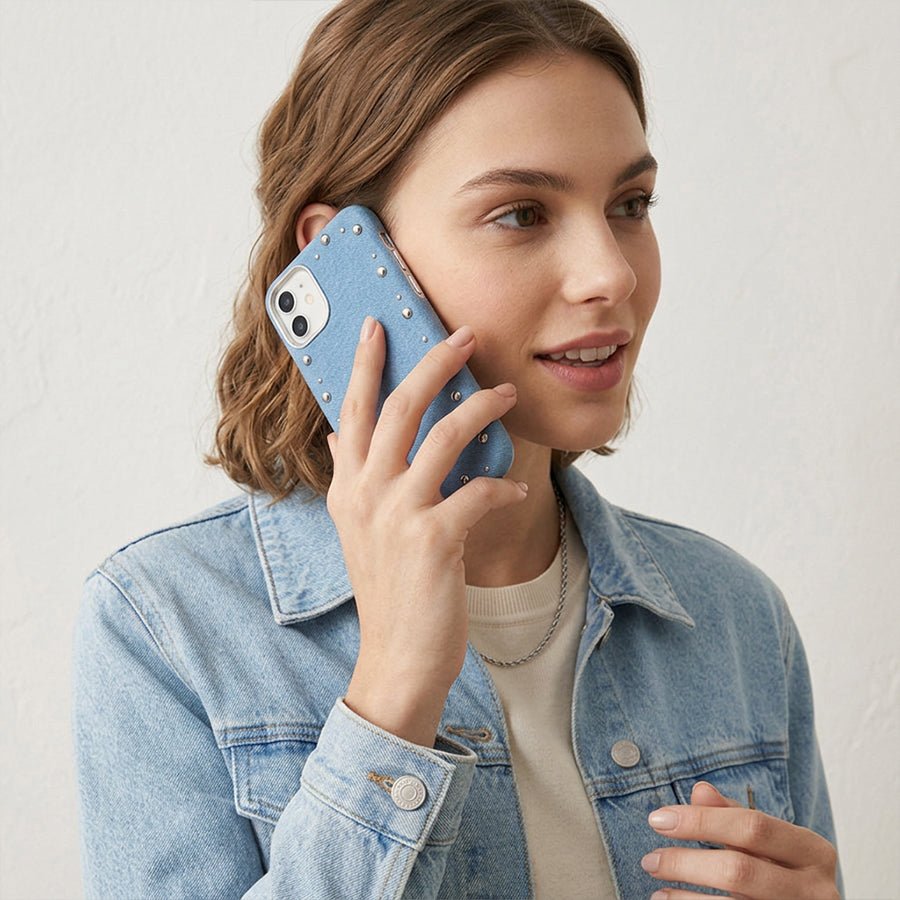 Funda Denim MagBattery para iPhone 11 — perfil lateral y protección
