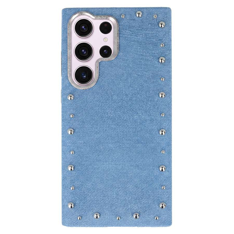 Funda Denim MagBattery para Samsung Galaxy S23 Ultra — vista frontal con acabado vaquero
