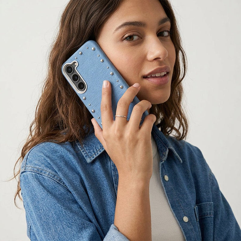 Funda Denim MagBattery para Samsung Galaxy S23 — perfil lateral y protección
