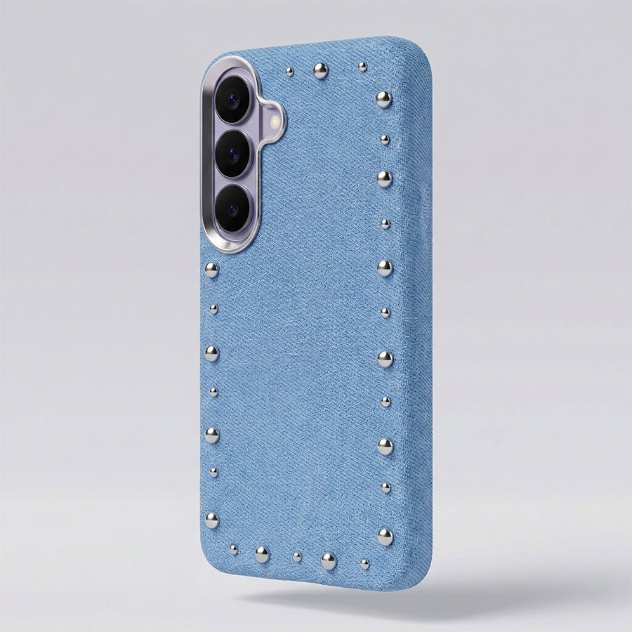 Funda Denim MagBattery para Samsung Galaxy S26 Plus — vista trasera con cierre magnético
