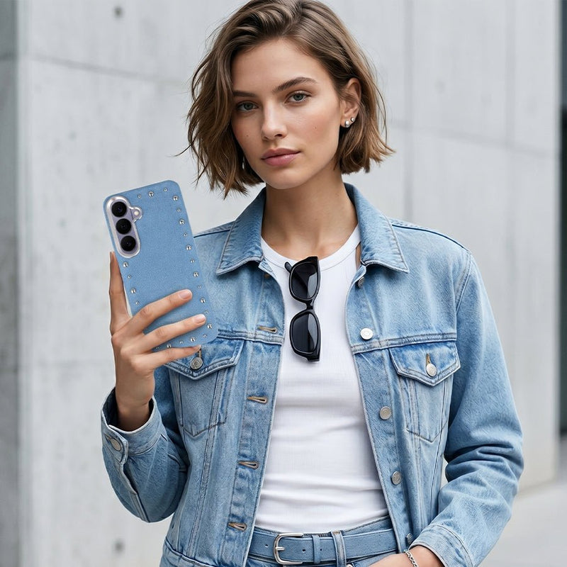 Funda Denim MagBattery para Samsung Galaxy S26 — perfil lateral y protección

