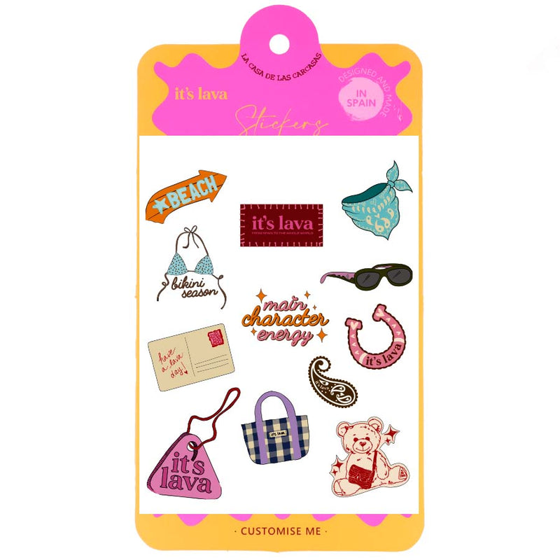 Stickers It's Lava aplicados sobre funda de móvil - Detalle decorativo