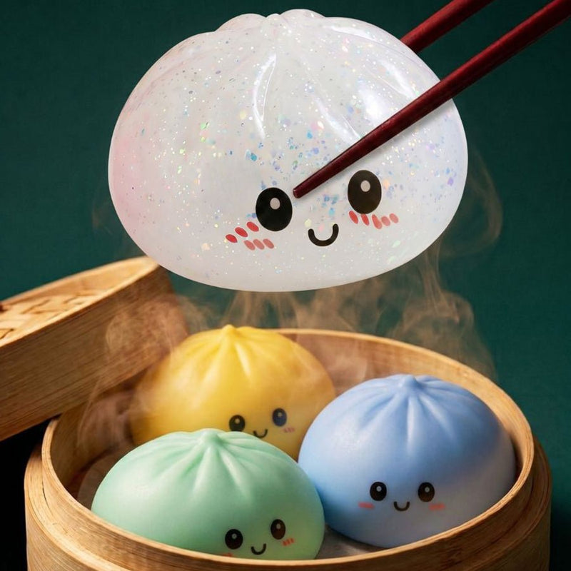 Dumpling squishy mystery tropic detalle carita kawaii
