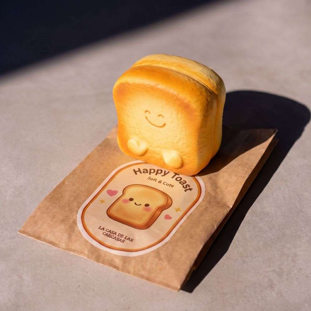 Squishy aromático forma de tostada tamaño real
