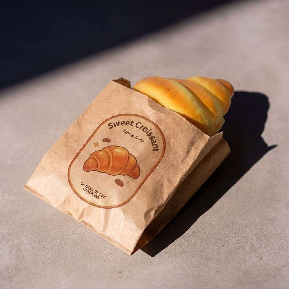 Squishy aromático forma de croissant tamaño real
