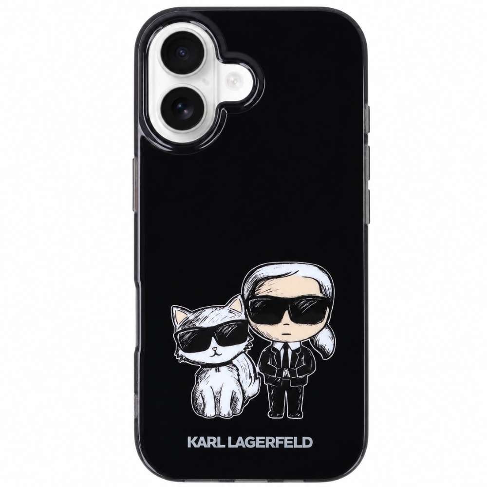 Funda Karl Lagerfeld negra para iPhone 17, colaboración La Casa de las Carcasas x Karl Lagerfeld