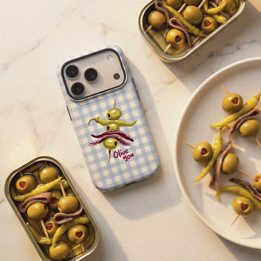 Funda Tough Blue Picnic – Detalle bordes reforzados y acabado
