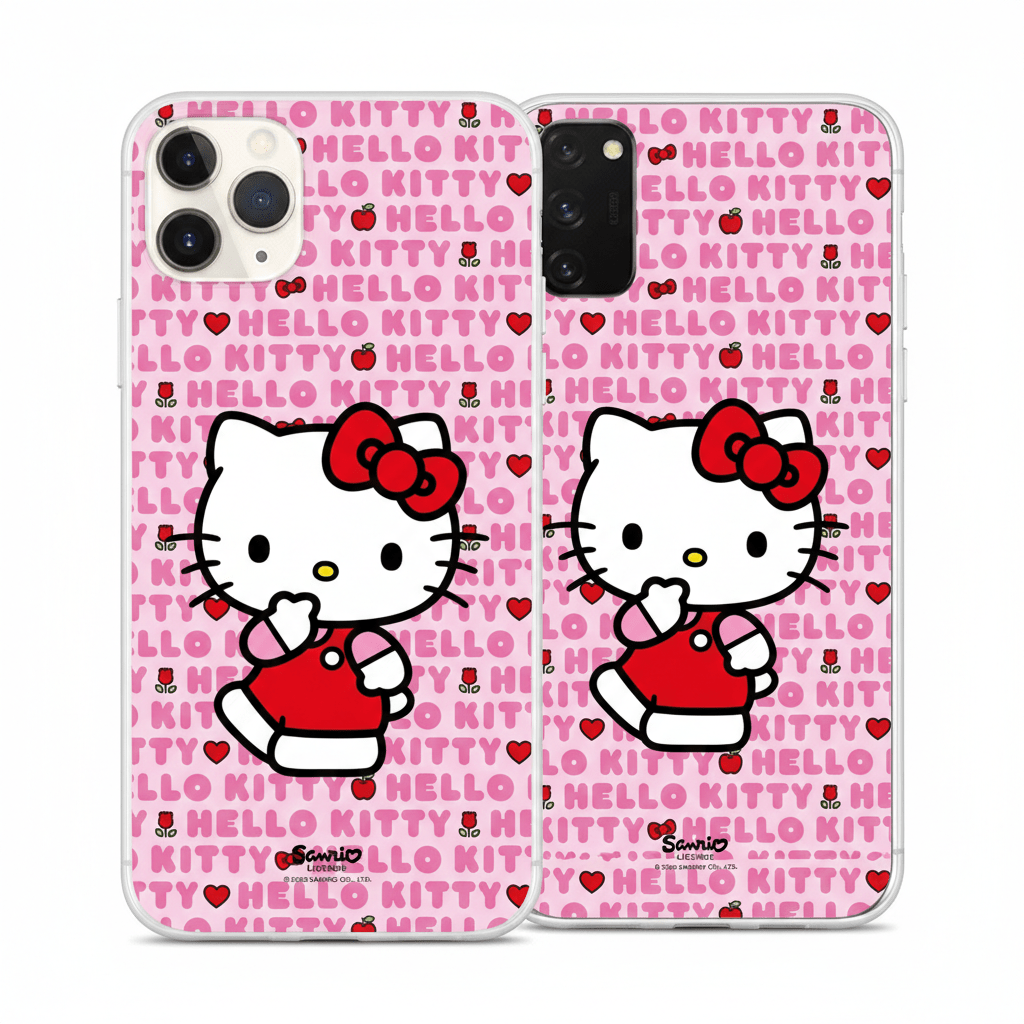 Funda Hello Kitty Logo Pink - vista trasera diseño logo rosa