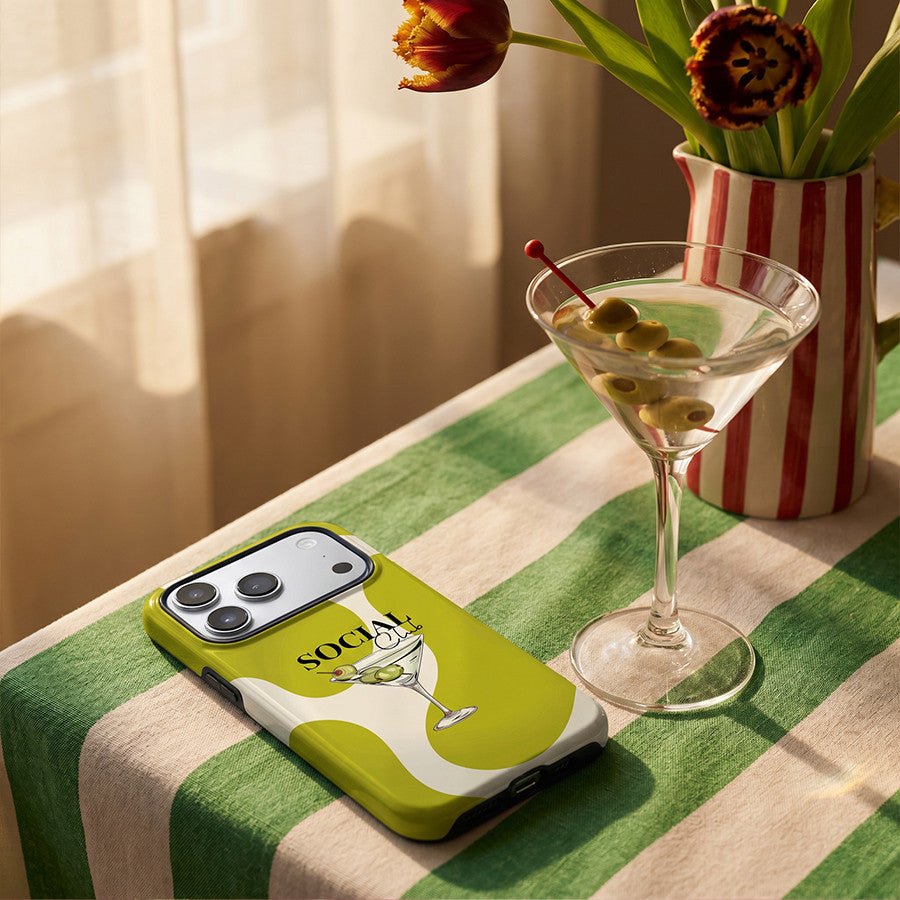 Funda Tough Lime Aperitif – Vista trasera diseño verde completo
