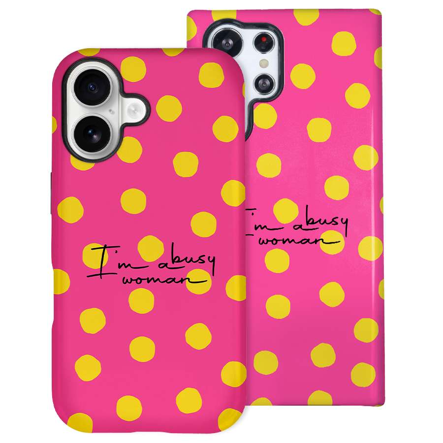 Funda Tough Summer Dots – Detalle del estampado con lunares de colores

