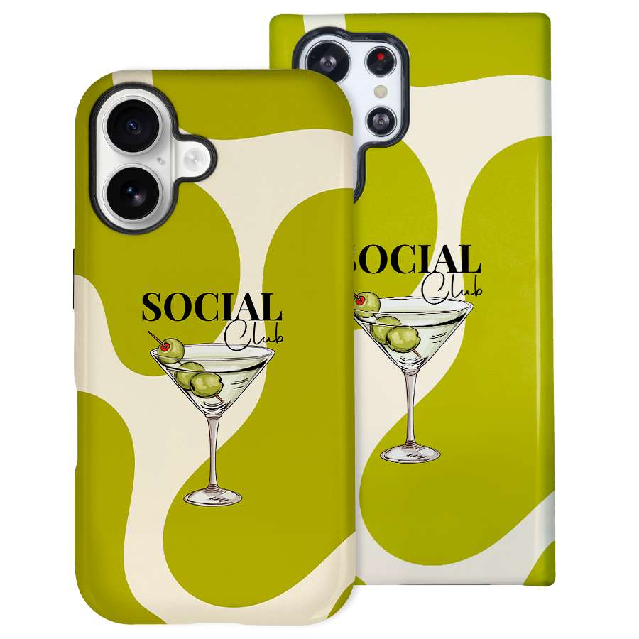 Funda Tough Lime Aperitif colección The Sunset Club – Vista frontal diseño verde lima
