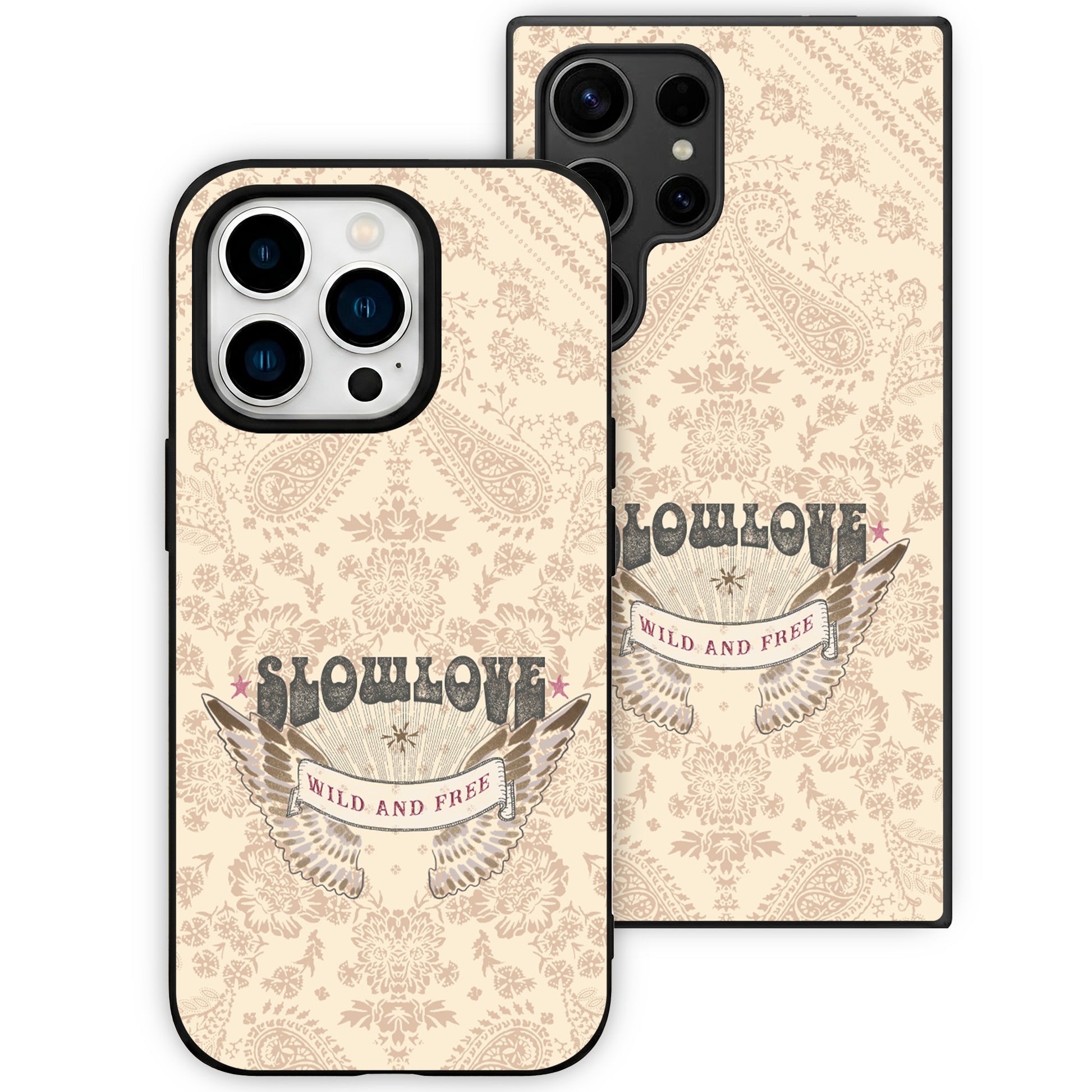 Funda Glass Slowlove Amuleto Beige - Detalle del acabado en cristal