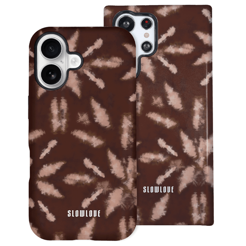 Funda Tough Slowlove Tie-Dye Brown con efecto tie-dye en tonos marrones - Vista lateral

