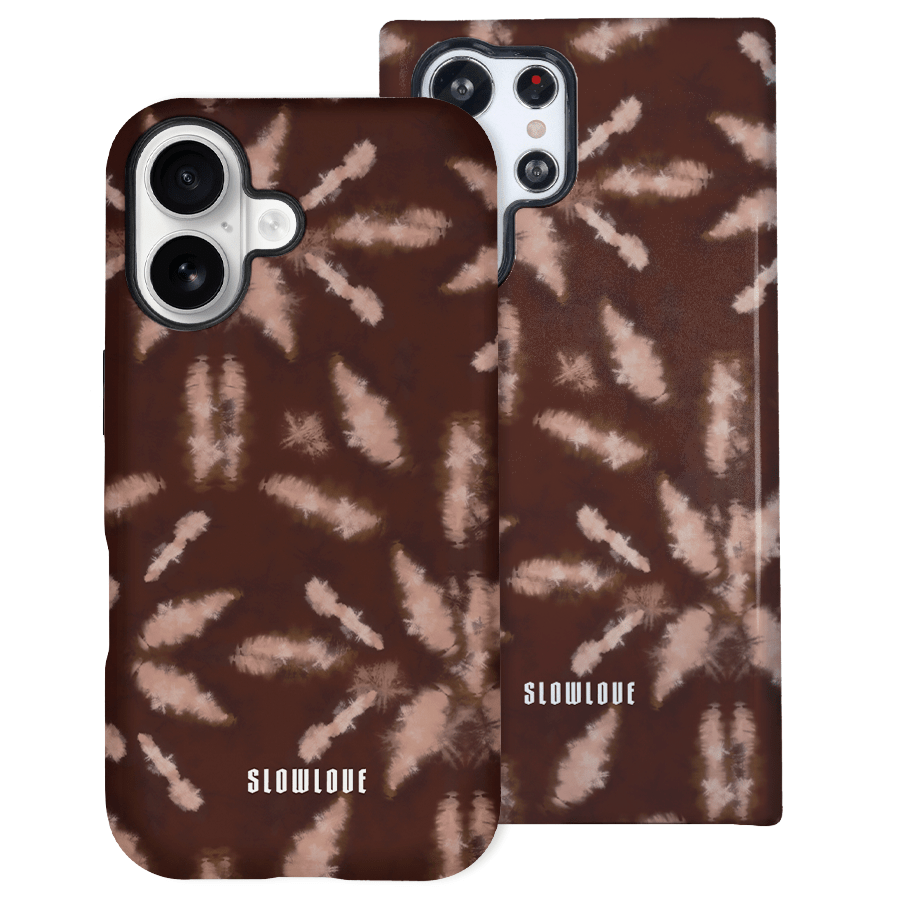 Funda Tough Slowlove Tie-Dye Brown con efecto tie-dye en tonos marrones - Vista lateral

