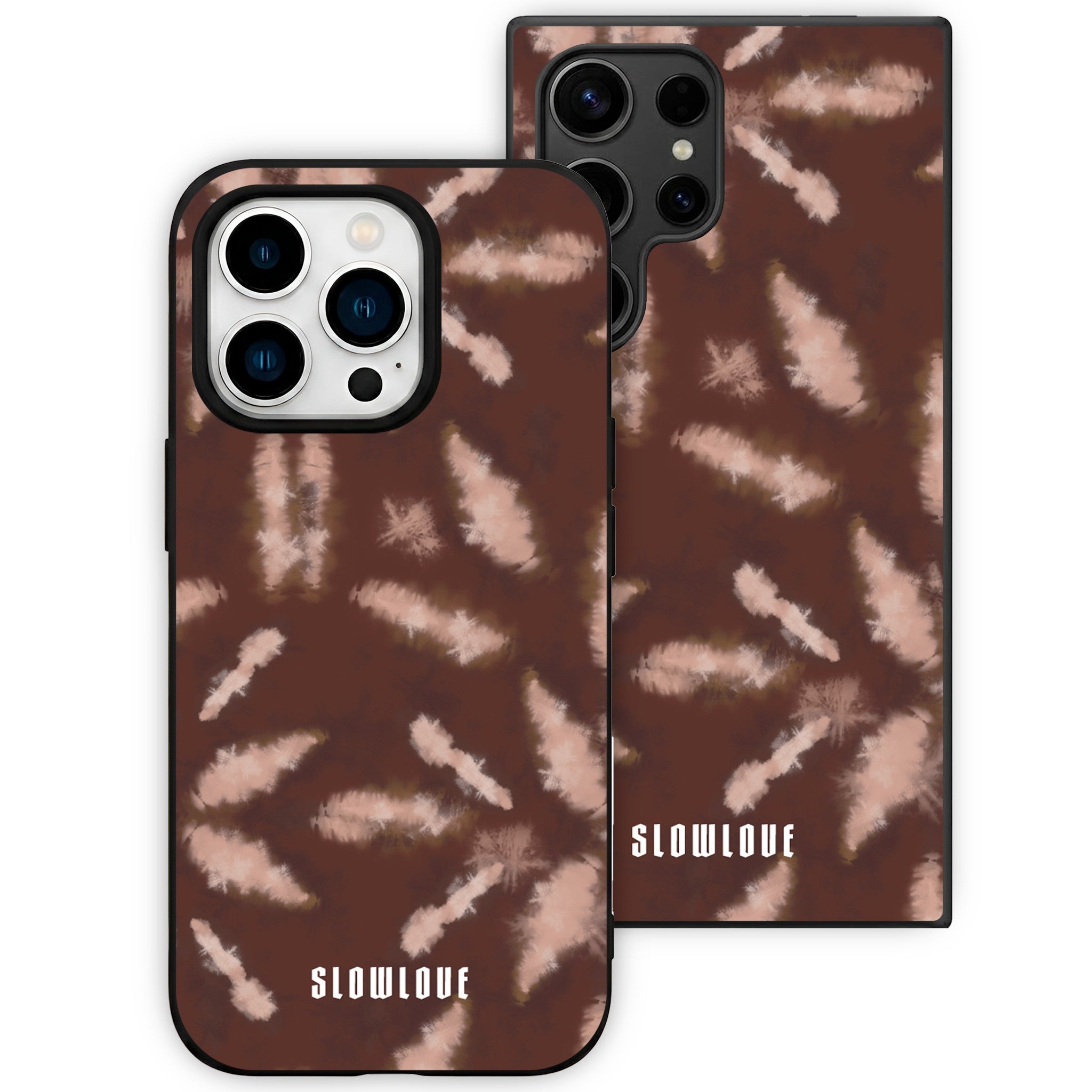 Funda Glass Slowlove Tie-Dye Brown - Detalle del acabado en cristal
