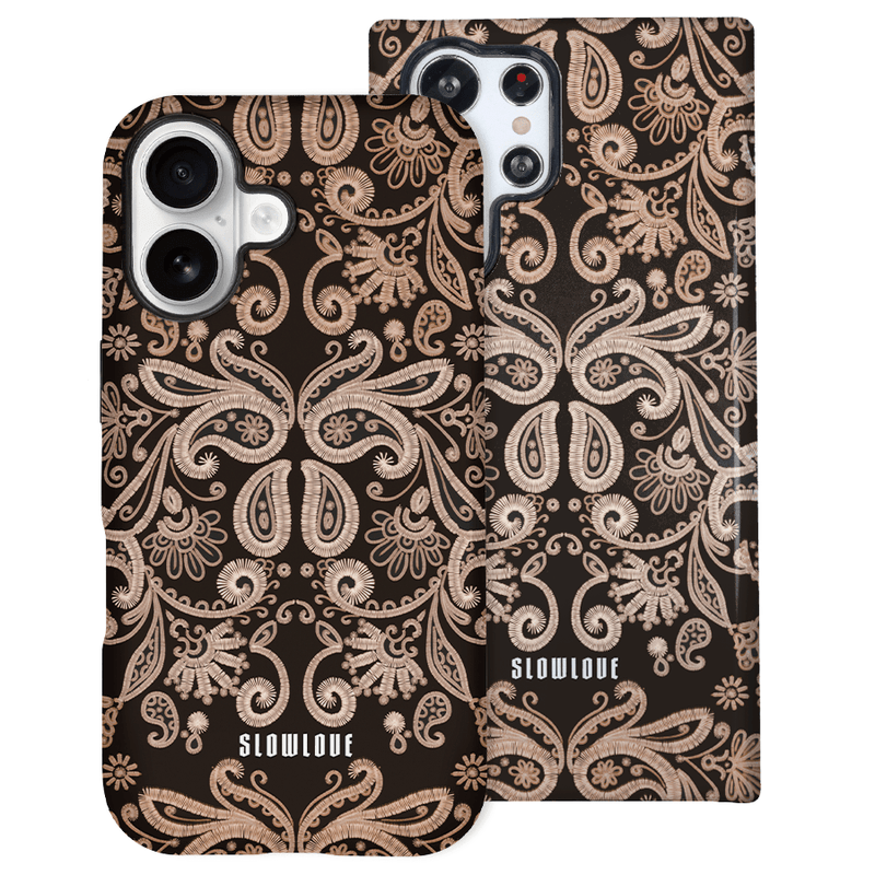 Funda Tough Slowlove Paisley Black con estampado paisley en negro - Vista lateral