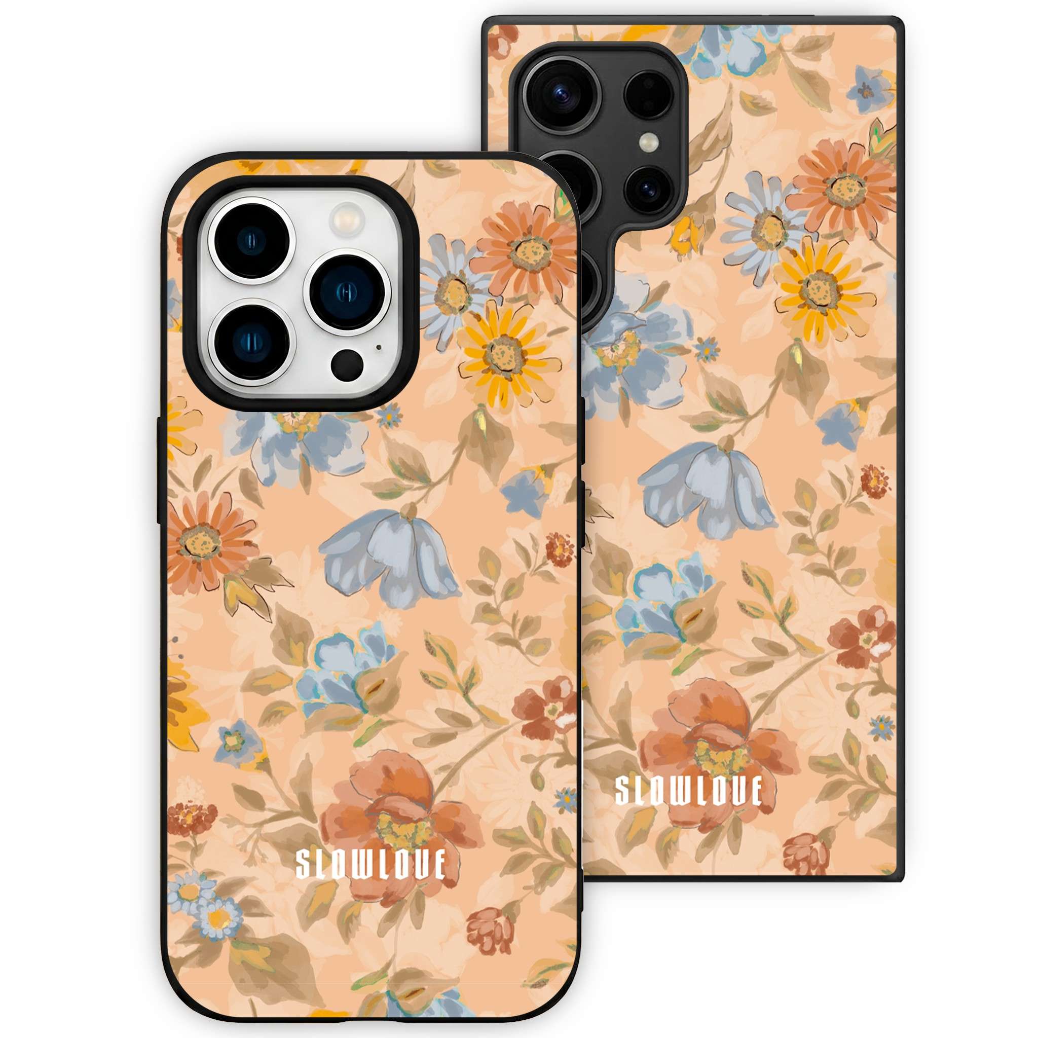 Funda Glass Slowlove Floral Vintage con estampado floral vintage retro en cristal templado - Vista frontal
