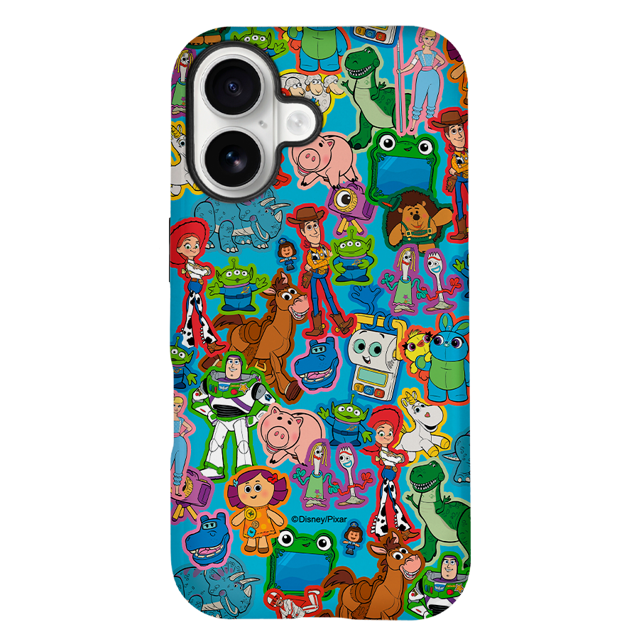 Funda Tough Toy Story personajes sobre fondo azul diseño
