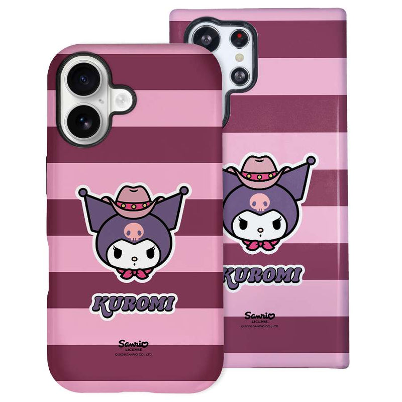 Funda oficial Kuromi Lines de Sanrio - Vista frontal con diseño de líneas