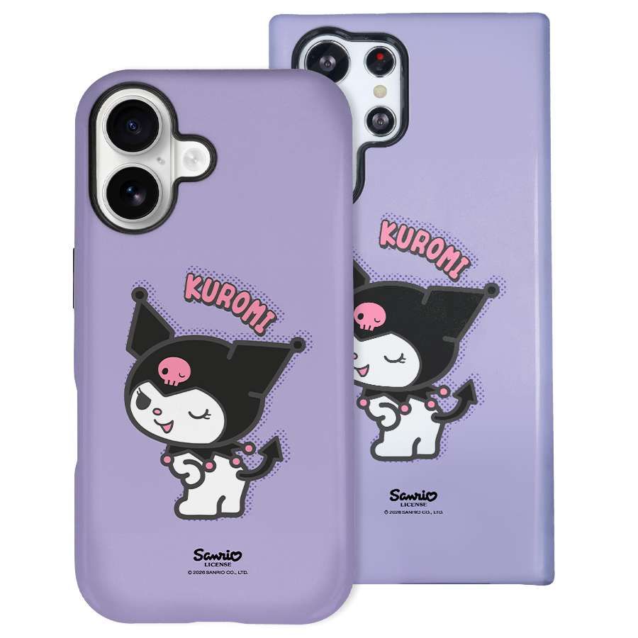 Funda oficial Kuromi Purple de Sanrio - Vista frontal en tono morado