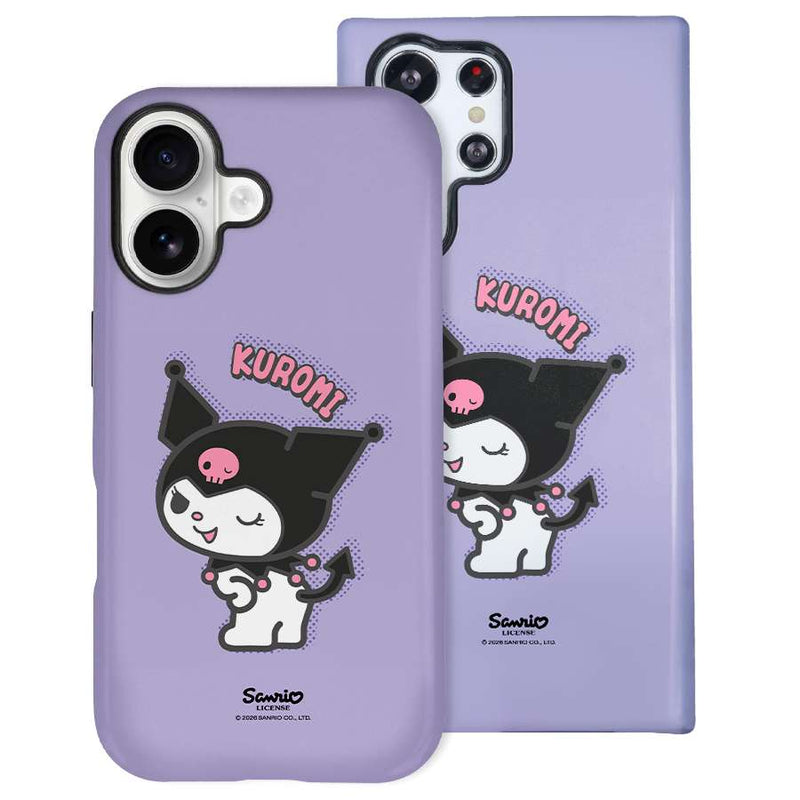 Funda oficial Kuromi Purple de Sanrio - Vista frontal en tono morado