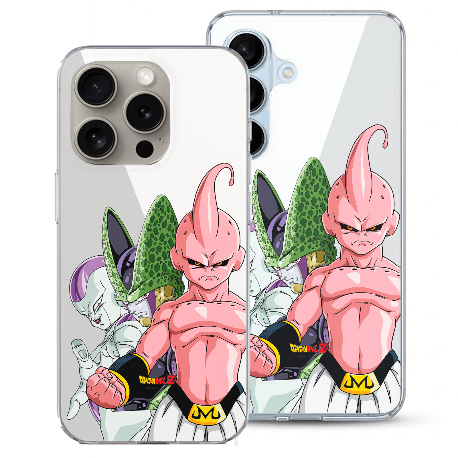 Detalle del diseño de la funda Dragon Ball Z Boo Cell y Freezer

