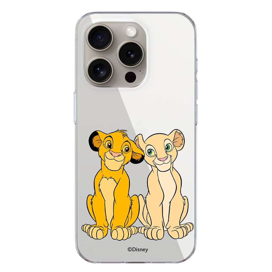 Funda oficial El Rey León con diseño Love de Simba y Nala para móvil
