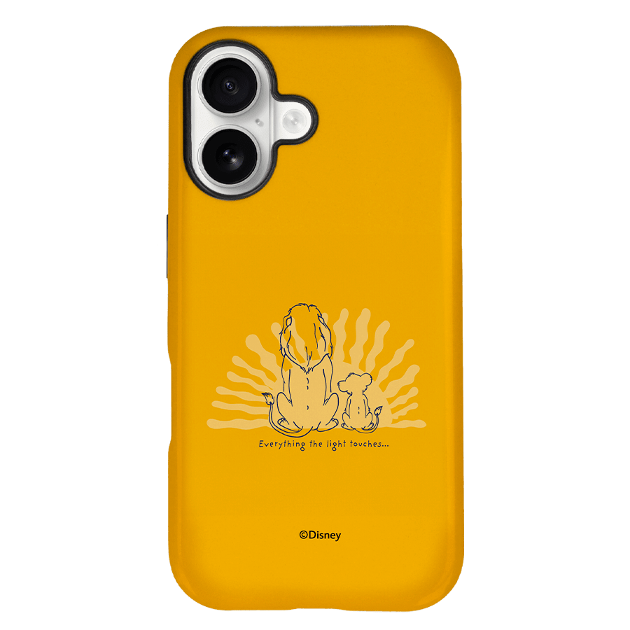 Funda tough El Rey León Mufasa detalle del diseño Disney oficial
